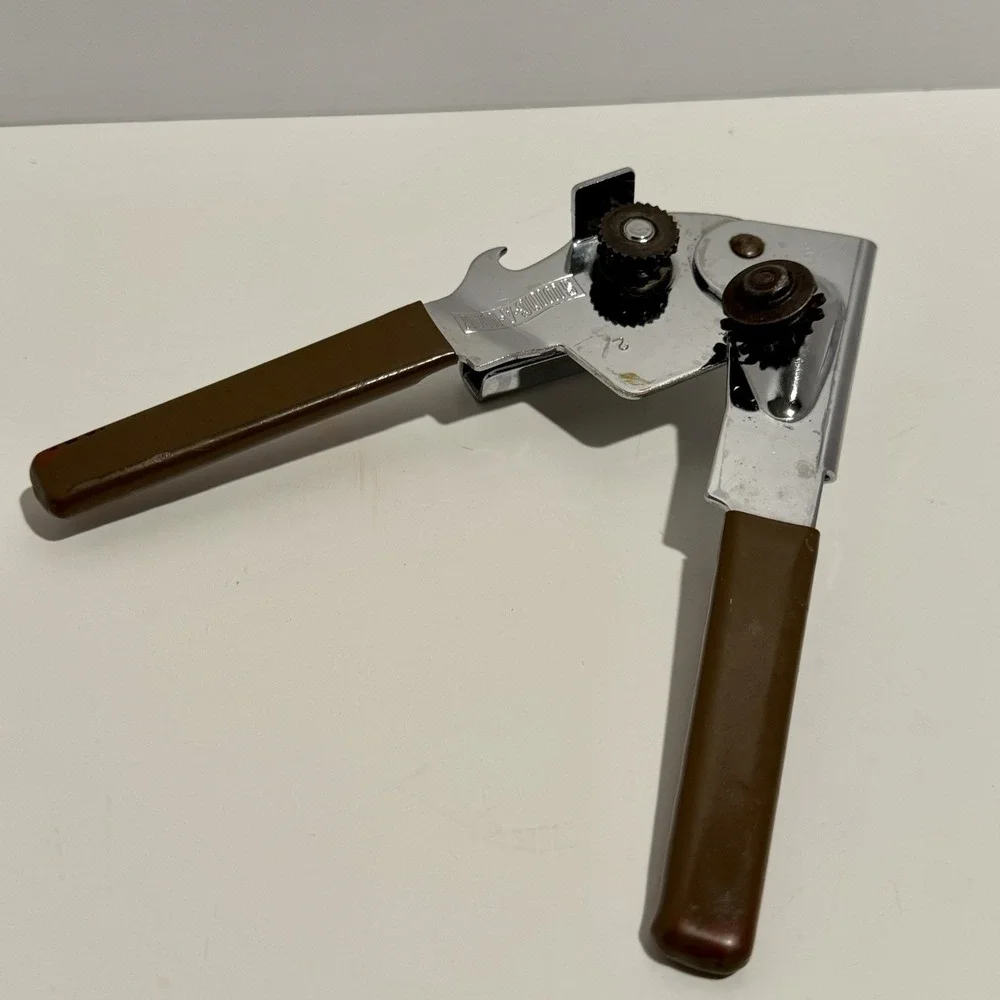 Vintage Swing-A-Way Manual Can &‎ Bottle Opener Brown Handles USA